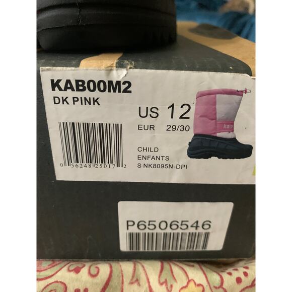 Kamik Pink Snow Boots Kaboom2 Insulated Warm Winter Pull On Girls 12 EUC - Picture 9 of 9
